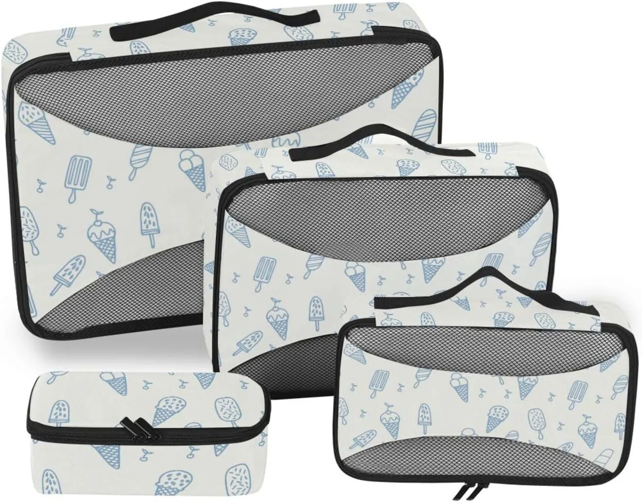 Travel Packing Cubes 4 Set Suitcase Organizer Packing Cubes for Luggage Packing Cube Ice Cream