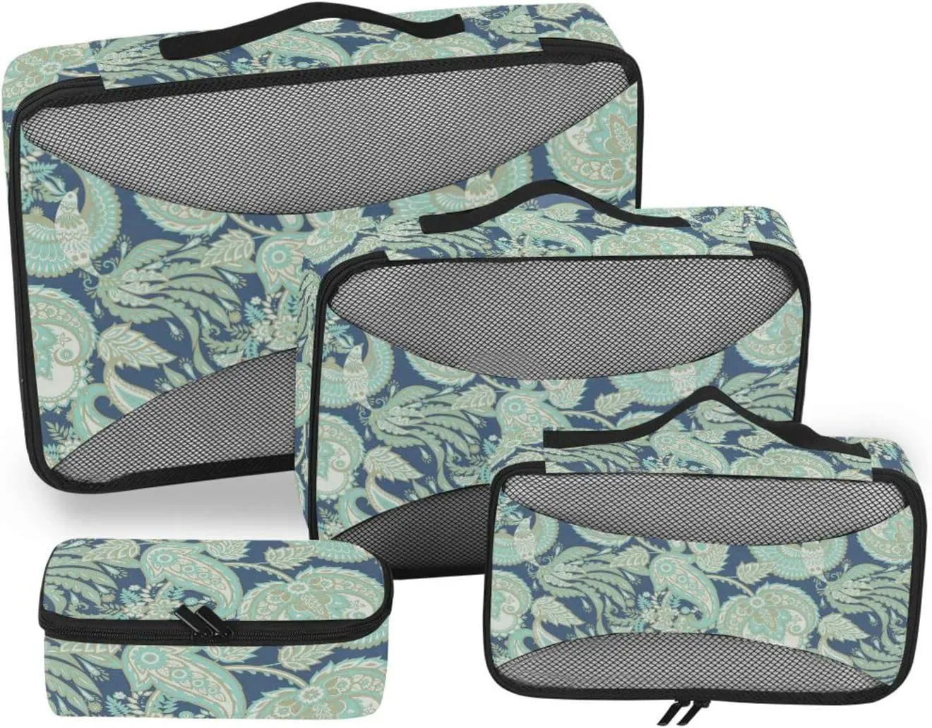 Travel Packing Organizers Set of 4 Luggage Bags Organizers Packing Cubes Travel Pqcking Cubes Paisley