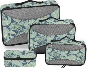 Travel Packing Organizers Set of 4 Luggage Bags Organizers Packing Cubes Travel Pqcking Cubes Paisley