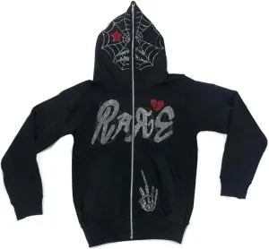 Unisex Oversize Jacket Grunge Punk Dark Sweatshirt Oversized Pullover Jacket Streetwear