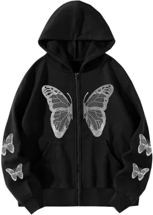 Unisex Oversize Jacket Grunge Punk Dark Sweatshirt Oversized Pullover Jacket Streetwear