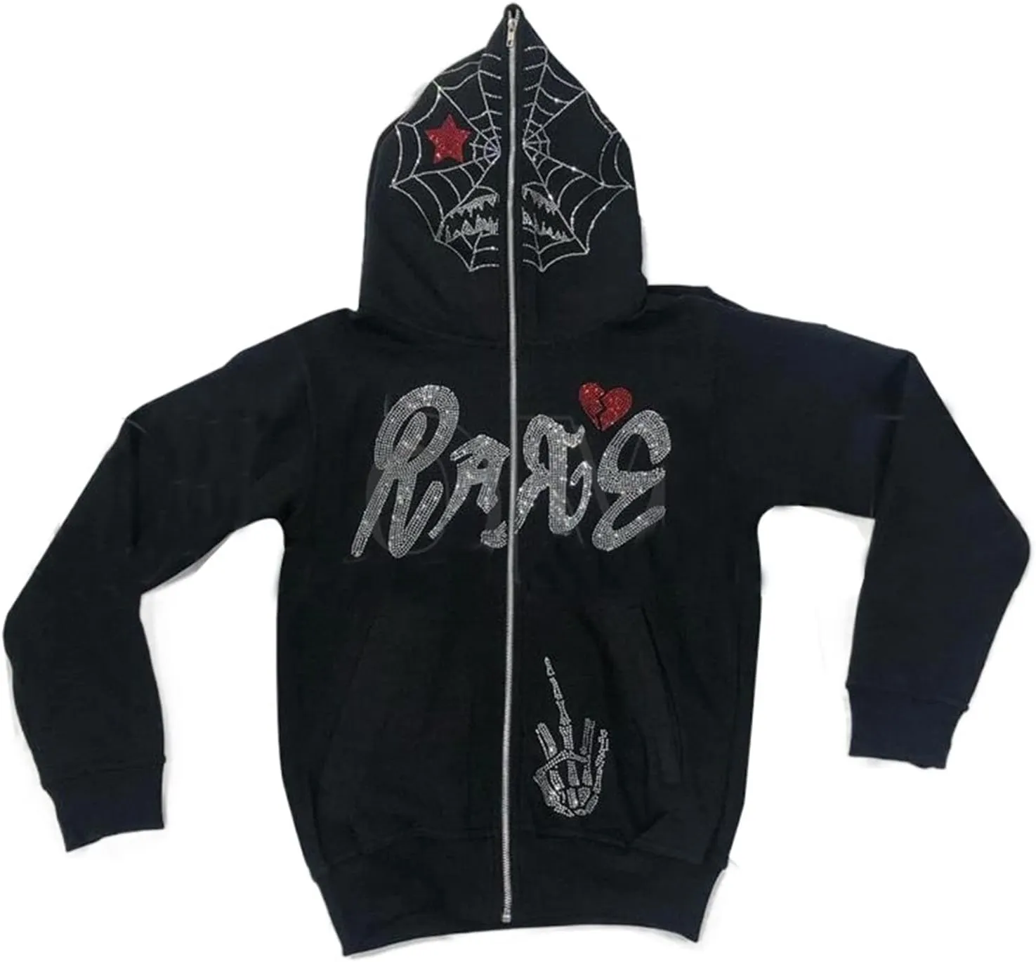 Unisex Oversize Jacket Grunge Punk Dark Sweatshirt Oversized Pullover Jacket Streetwear
