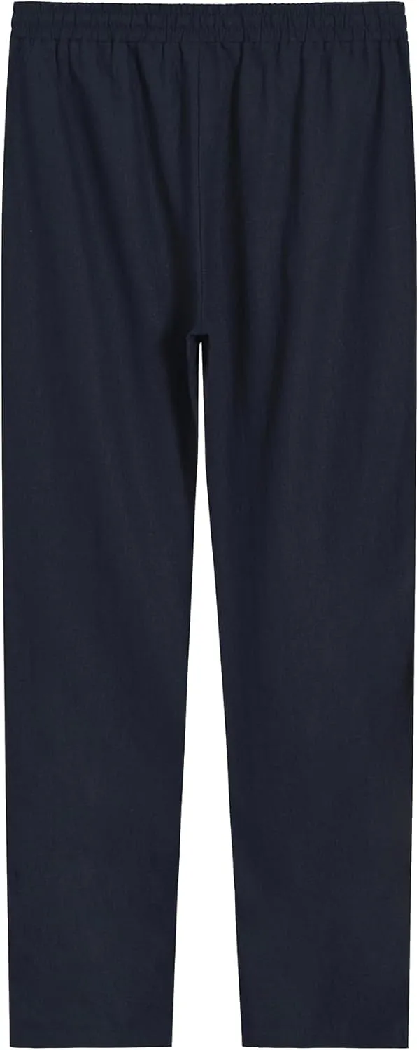 Weintee Women's 34" Inseam Tall Linen Pants with Pockets