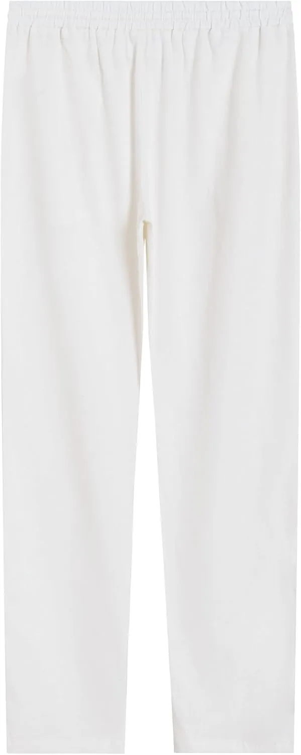 Weintee Women's 34" Inseam Tall Linen Pants with Pockets