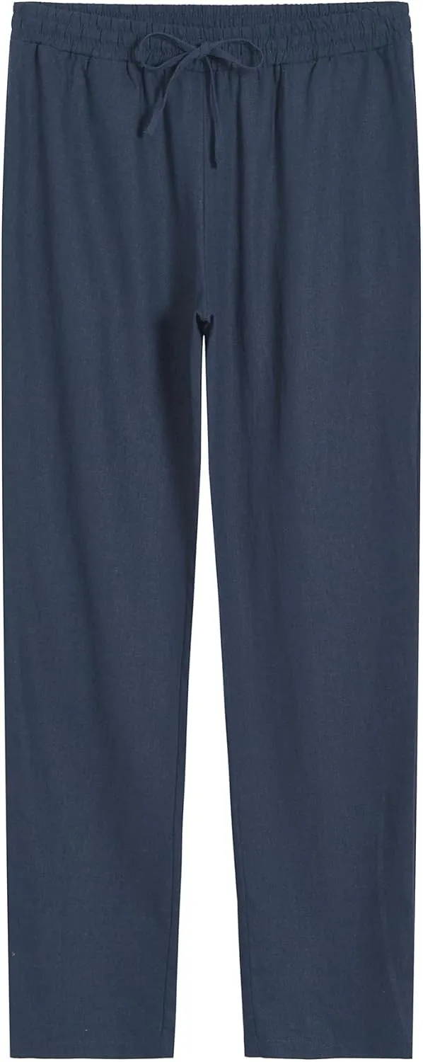Weintee Women's 34" Inseam Tall Linen Pants with Pockets