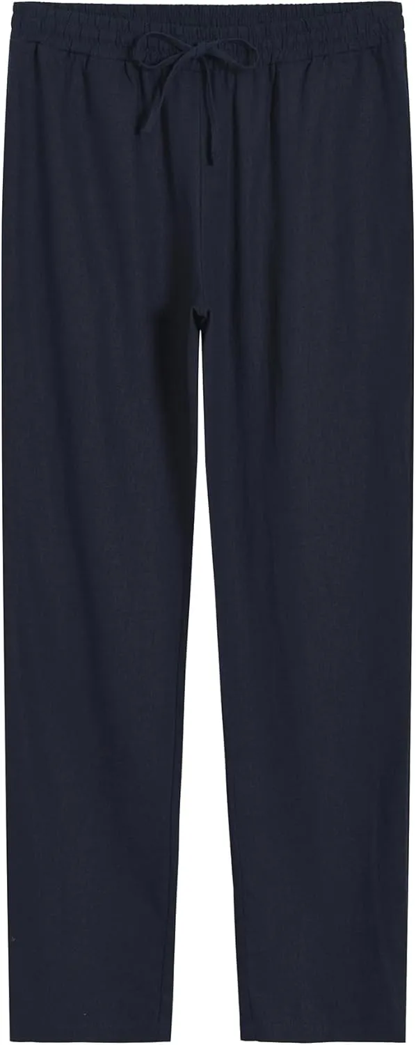 Weintee Women's 34" Inseam Tall Linen Pants with Pockets