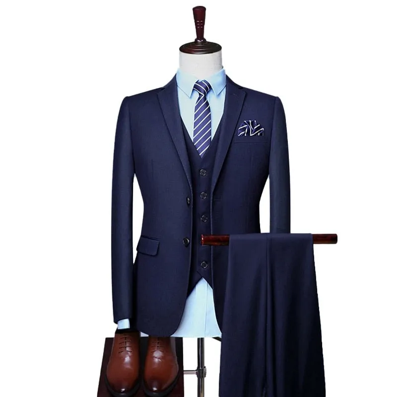 West Louis Single-Breasted Formal Business-Men Office 3Piece Suit