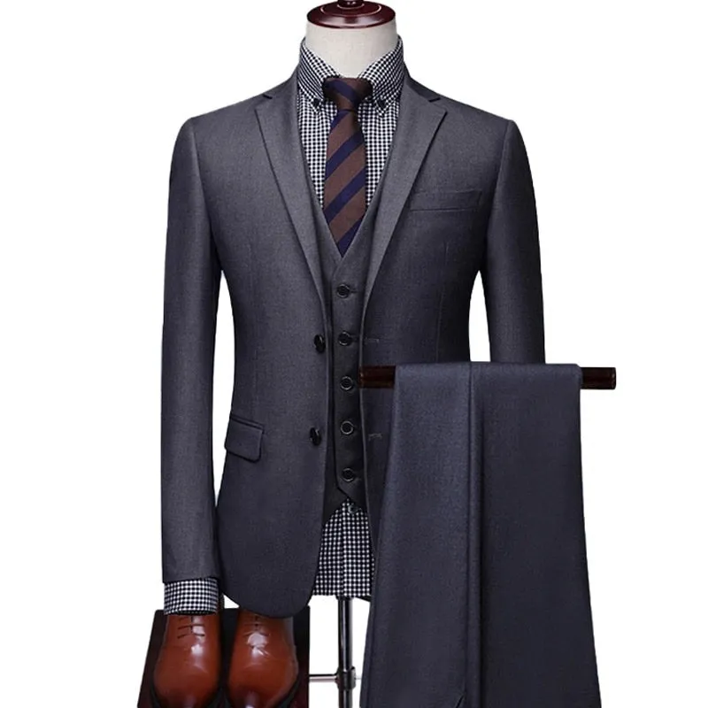 West Louis Single-Breasted Formal Business-Men Office 3Piece Suit