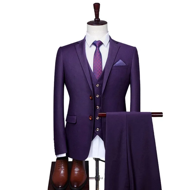 West Louis Single-Breasted Formal Business-Men Office 3Piece Suit