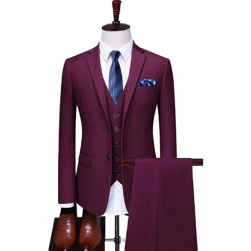 West Louis Single-Breasted Formal Business-Men Office 3Piece Suit