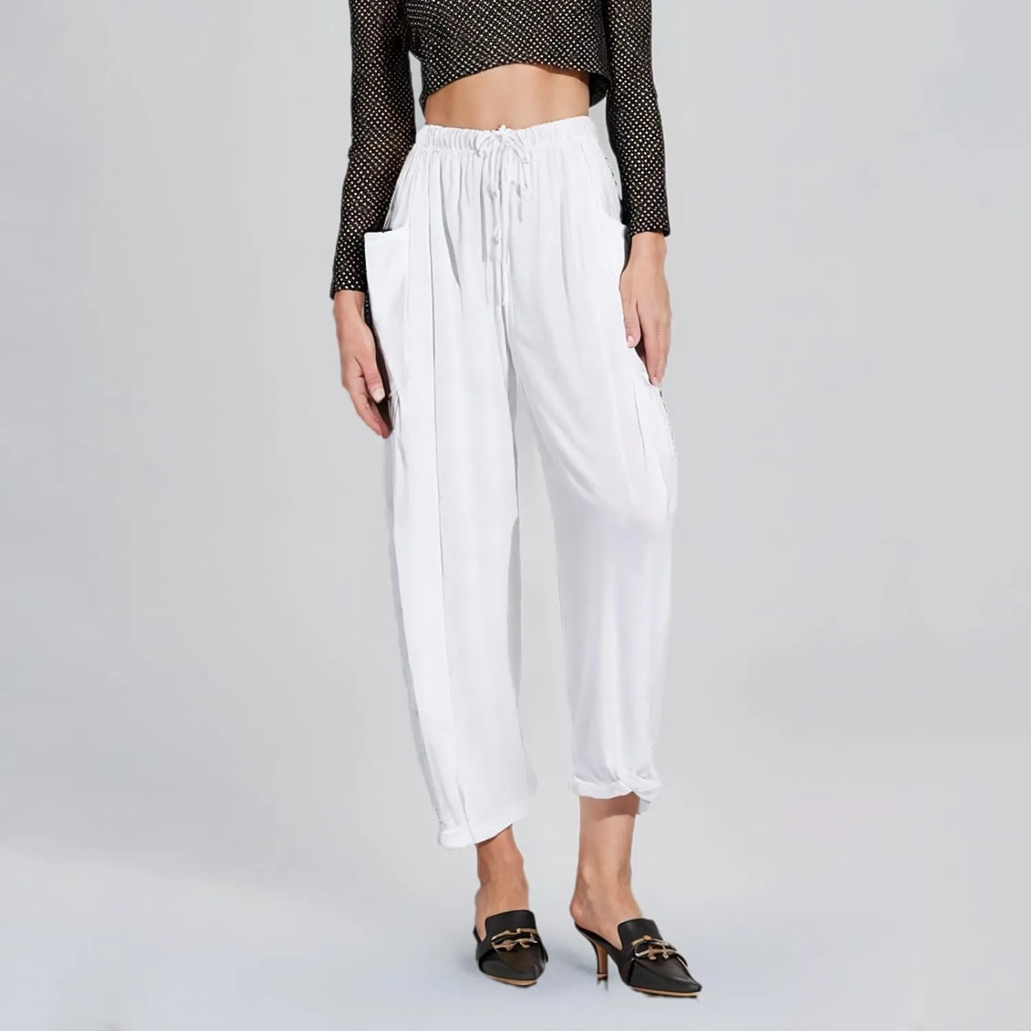 Wide Leg Cotton Linen Pants for Women Summer Trendy Beach Palazzo Lounge Trousers Plus Size Casual Pants