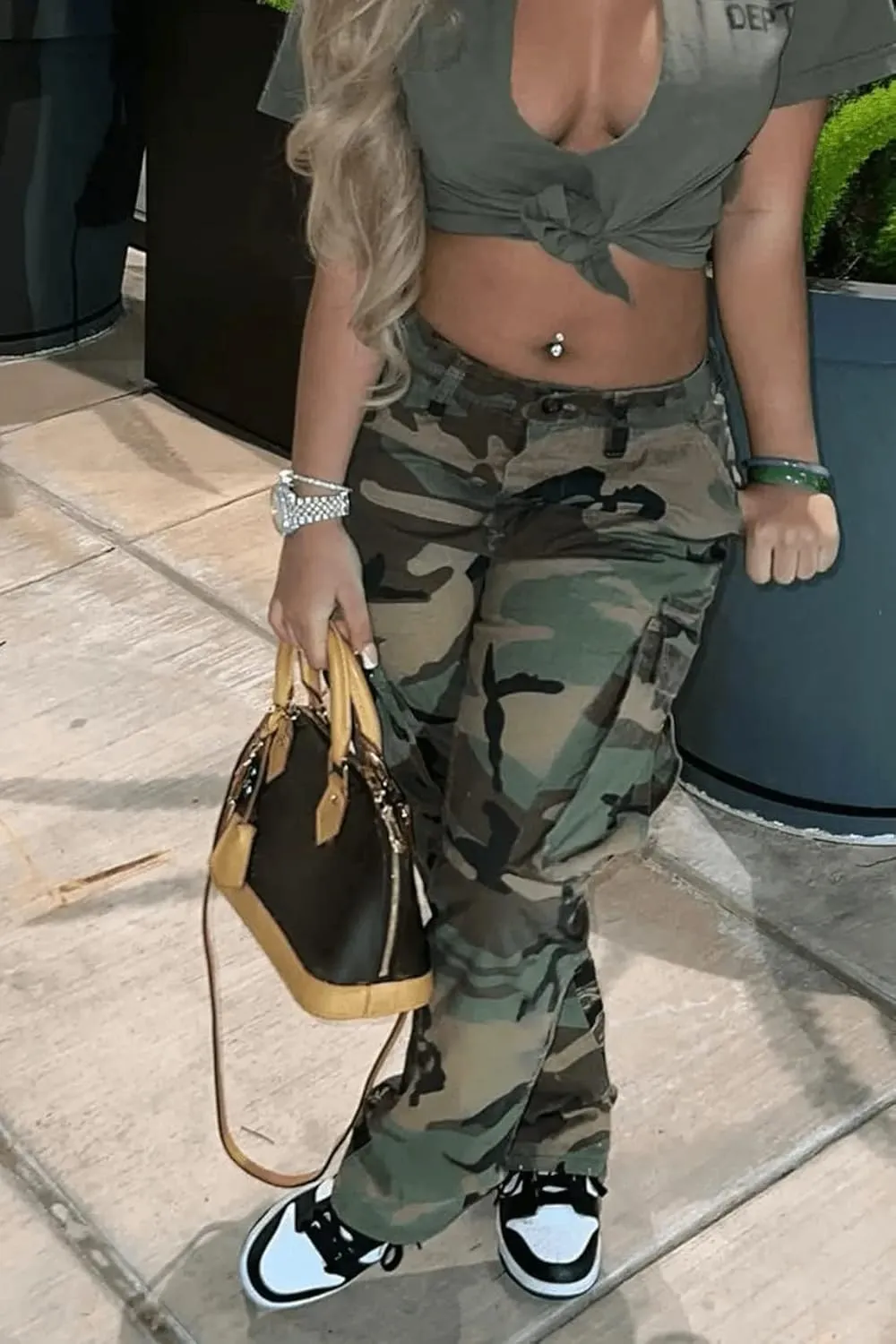 Woman's Camo Cargo Camouflage Pants with Pockets