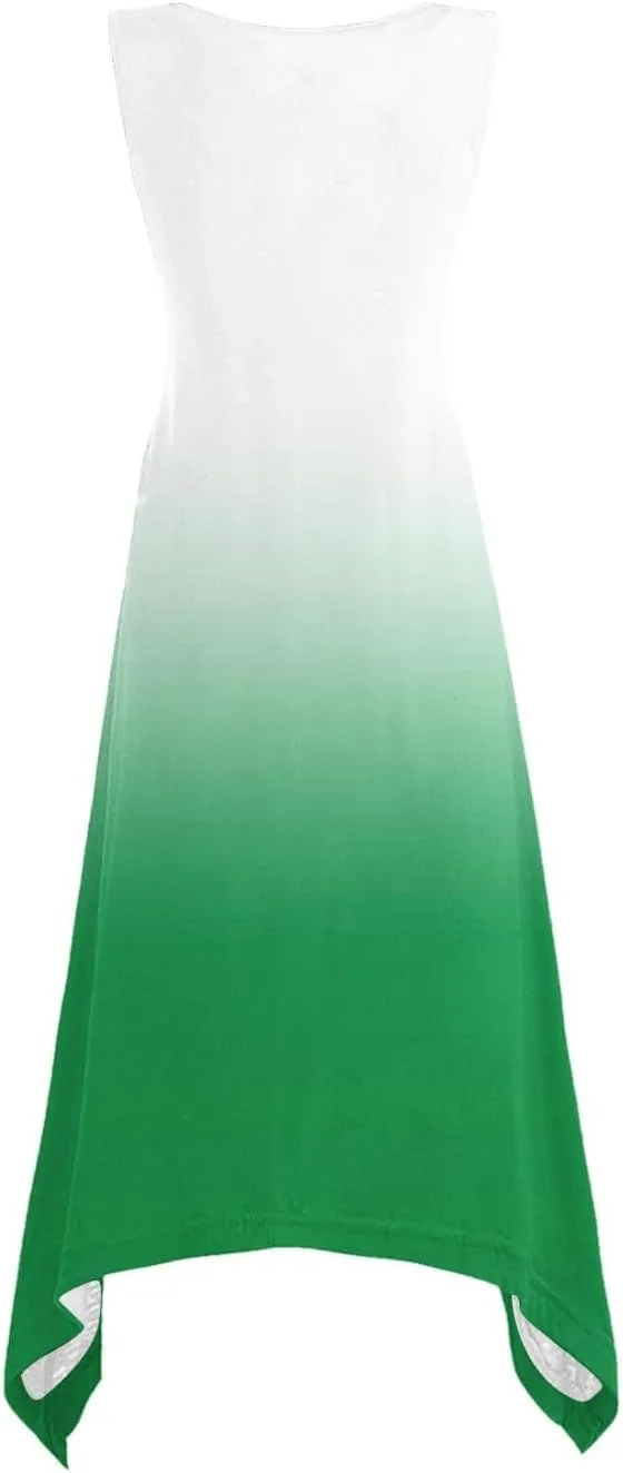 Women 2025 Summer Dress Casual Boho Sundress Ombre Tank Dress Swimwear Cover Up Beach Flowy Midi Vacation Dresses