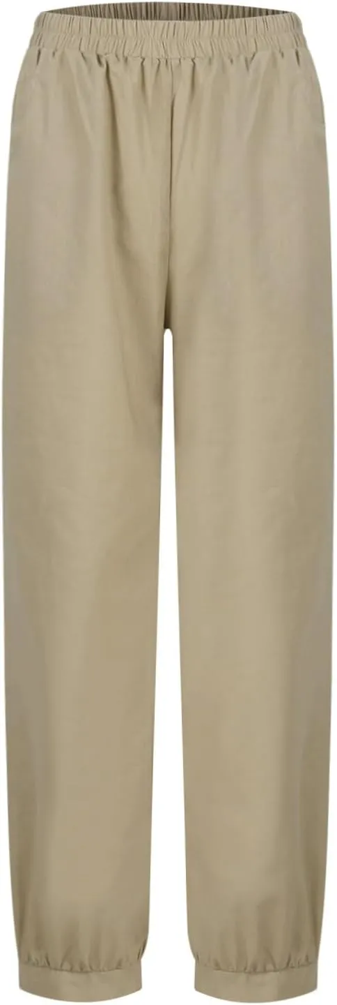 Women Casual High Waist Pants Summer Solid Long Palazzo Pants Beach Trousers Loose Business Work Office Trousers