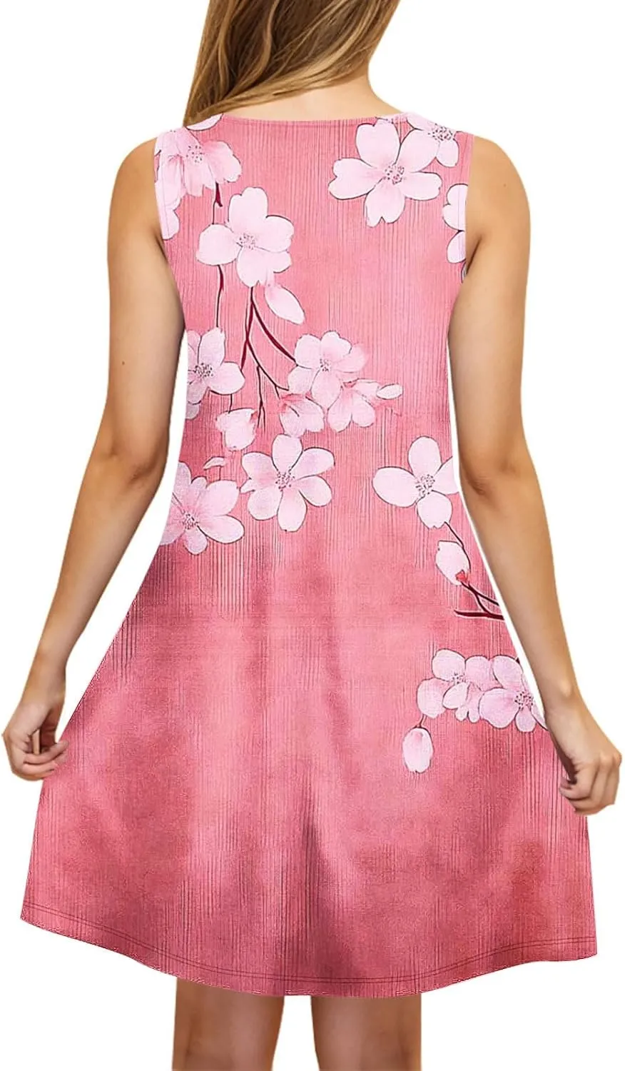 Women Casual Summer Tunic Dresses 2025 Boho Sleeveless Sundresses Vacation Travel Beach Floral T Shirt Tank Mini Dress