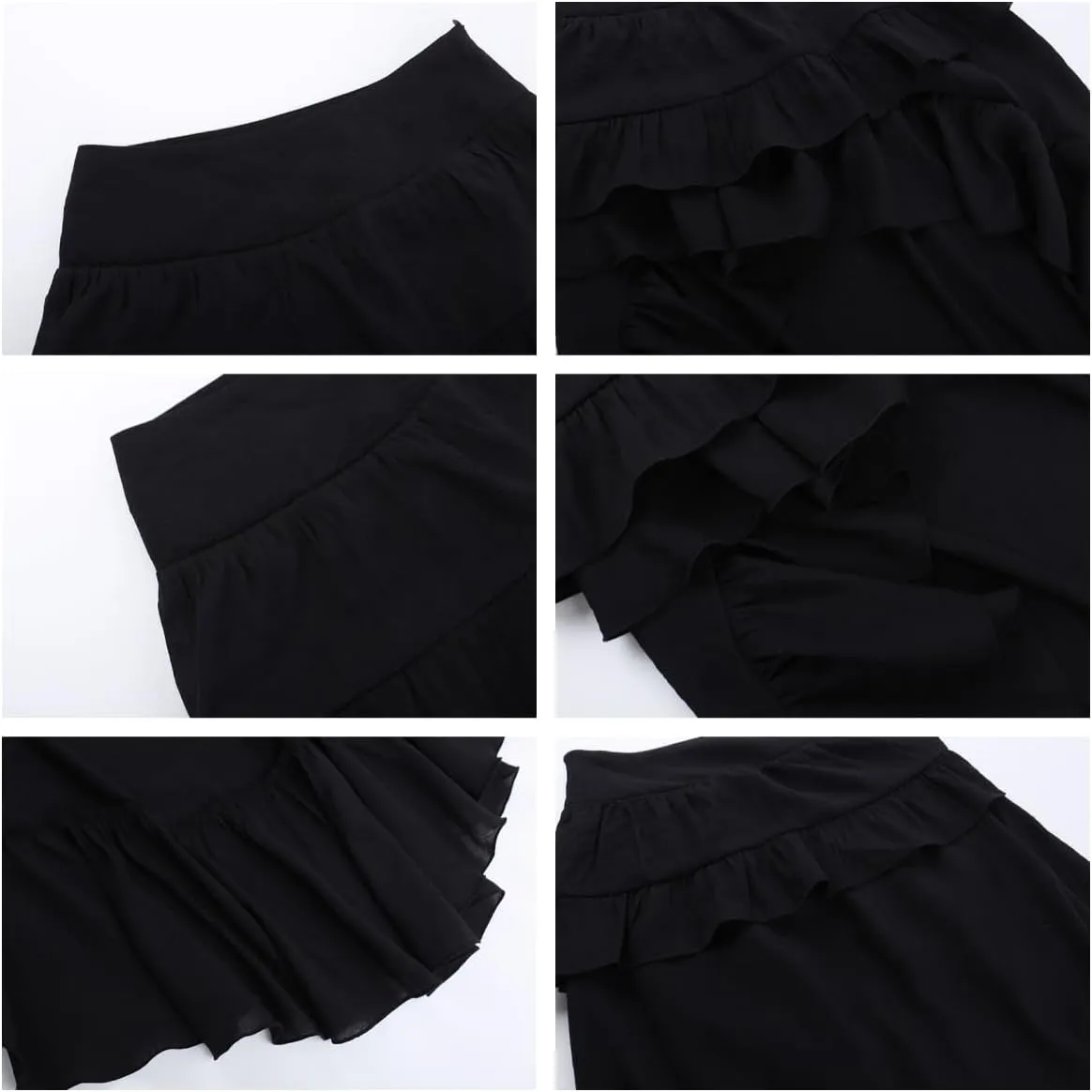 Women Gothic Flowy High Low Skirt High Waisted Pleated Skirt Cocktail Party