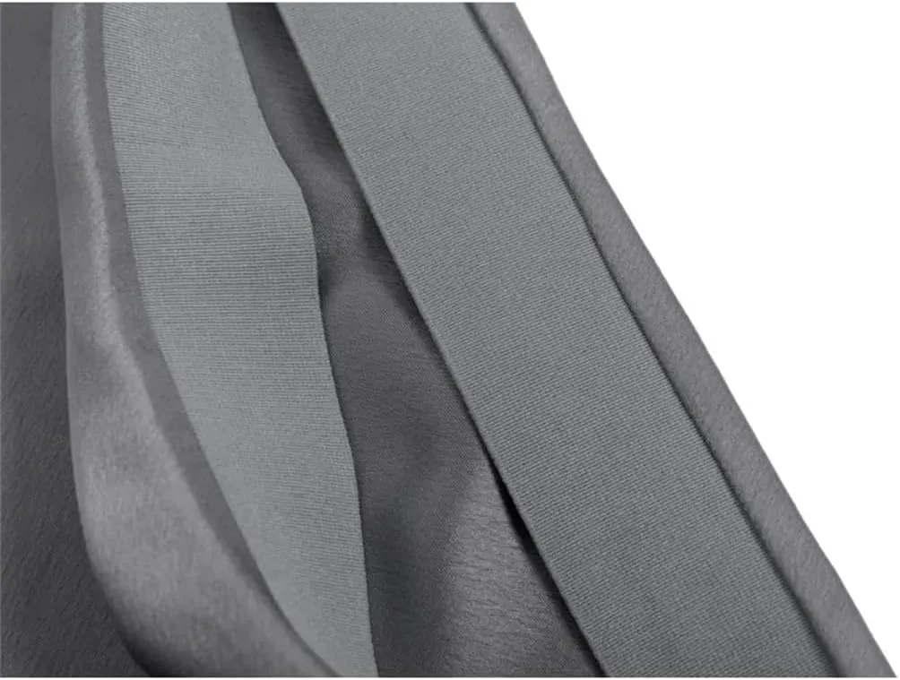 Women High Waist Satin Midi Skirt Side Split Slim Patchwork Casual Streetwear Skirt