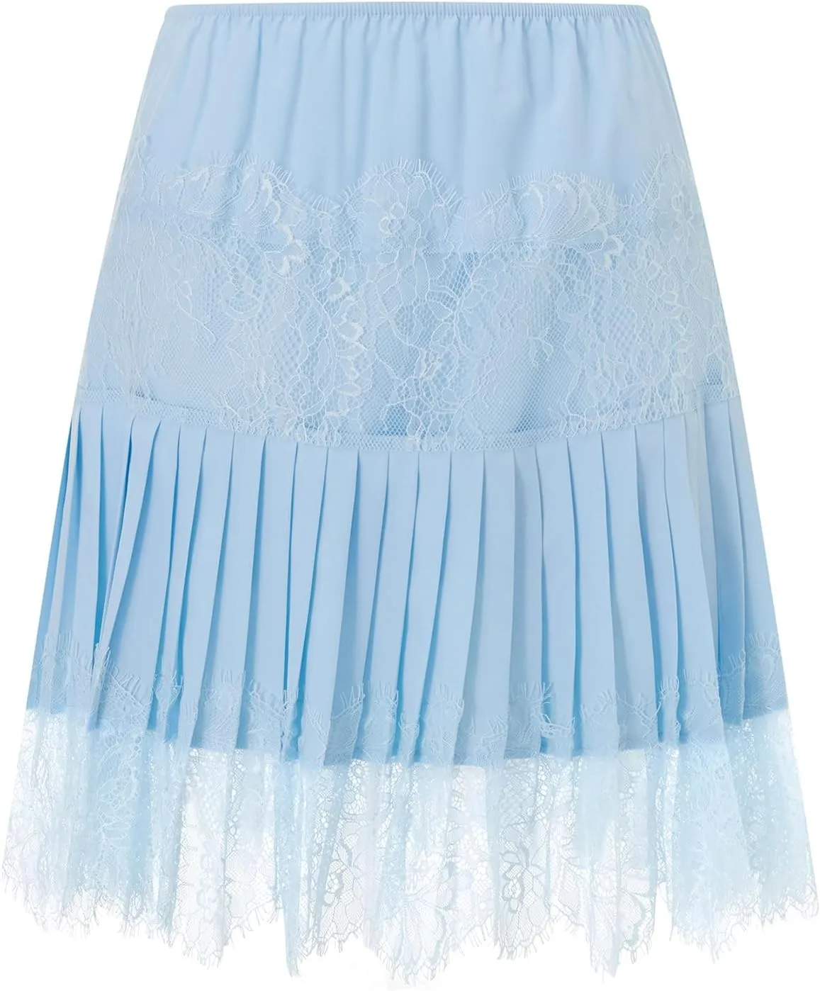Women Lace Slip Skirts Y2k Tiered Layered Pleated Ruffle Mini Skirts Floral Lace Short Underskirts Streetwear