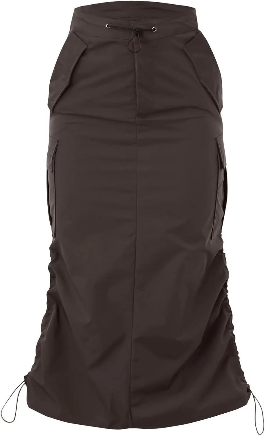 Women Long Cargo Skirt Long Cargo Skirts for Women Drawstring High Waist Maxi Cargo Skirt with Pockets Tennis