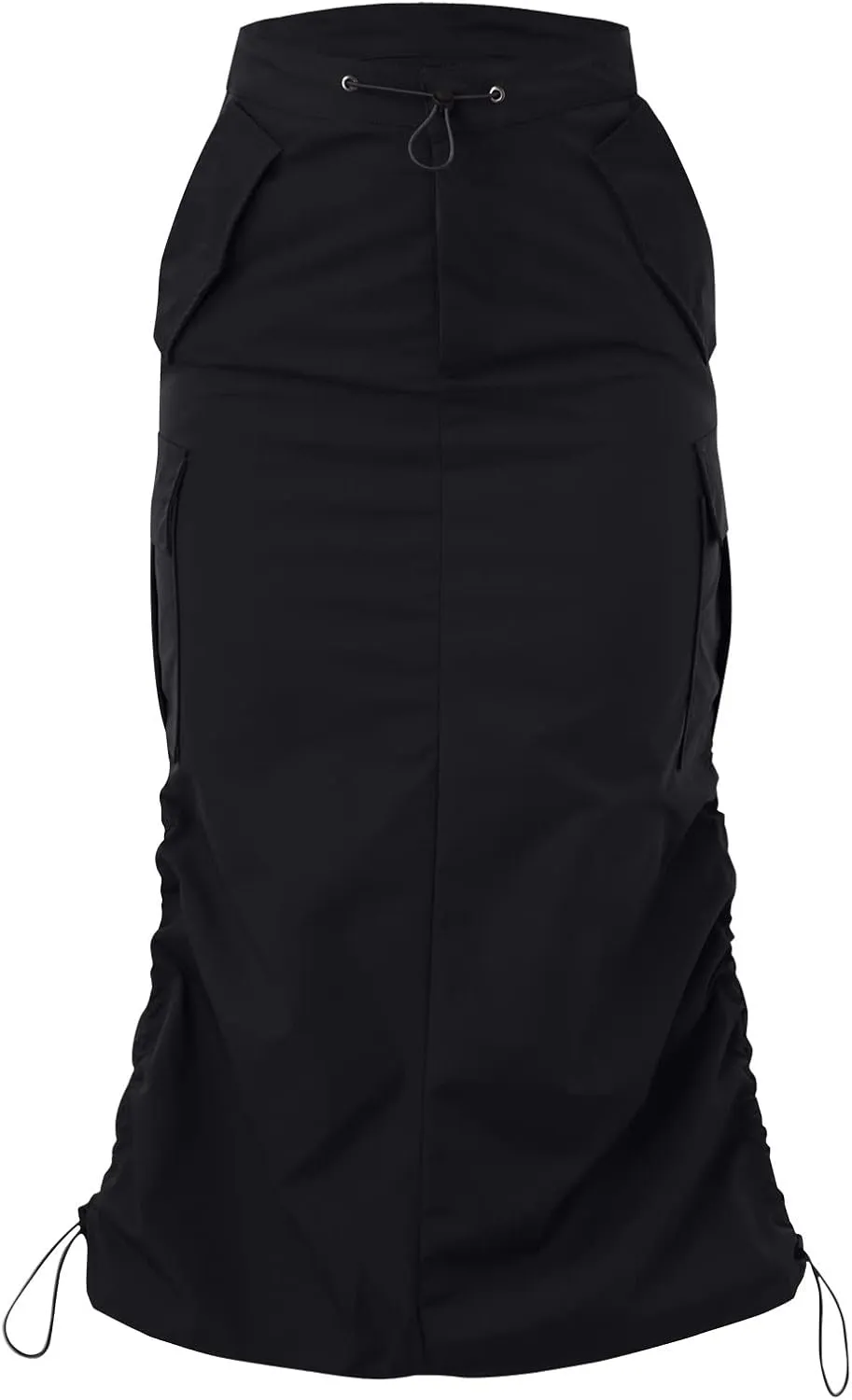 Women Long Cargo Skirt Long Cargo Skirts for Women Drawstring High Waist Maxi Cargo Skirt with Pockets Tennis
