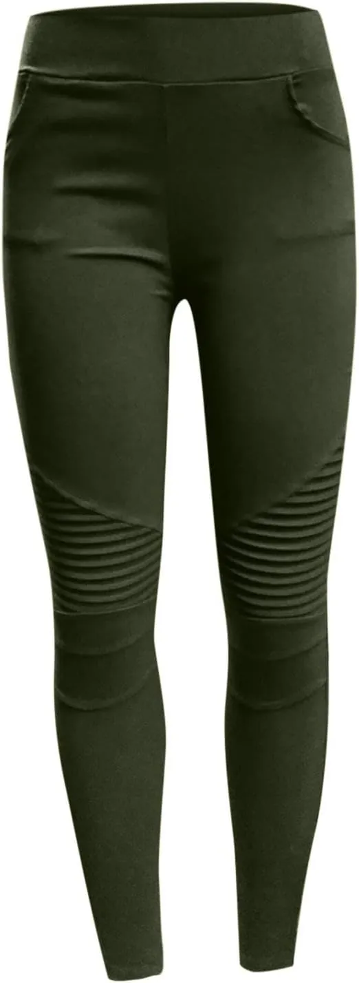 Women Skinny Pants Solid Color High Waist Stretchy Leggings 2023 Fashion Ladies Casual Slim Pencil Trousers