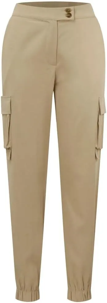 Women Summer Solid Jogger Athletic Harem Pants High Waisted Button Down Casual Slim Fit Cargo Pants