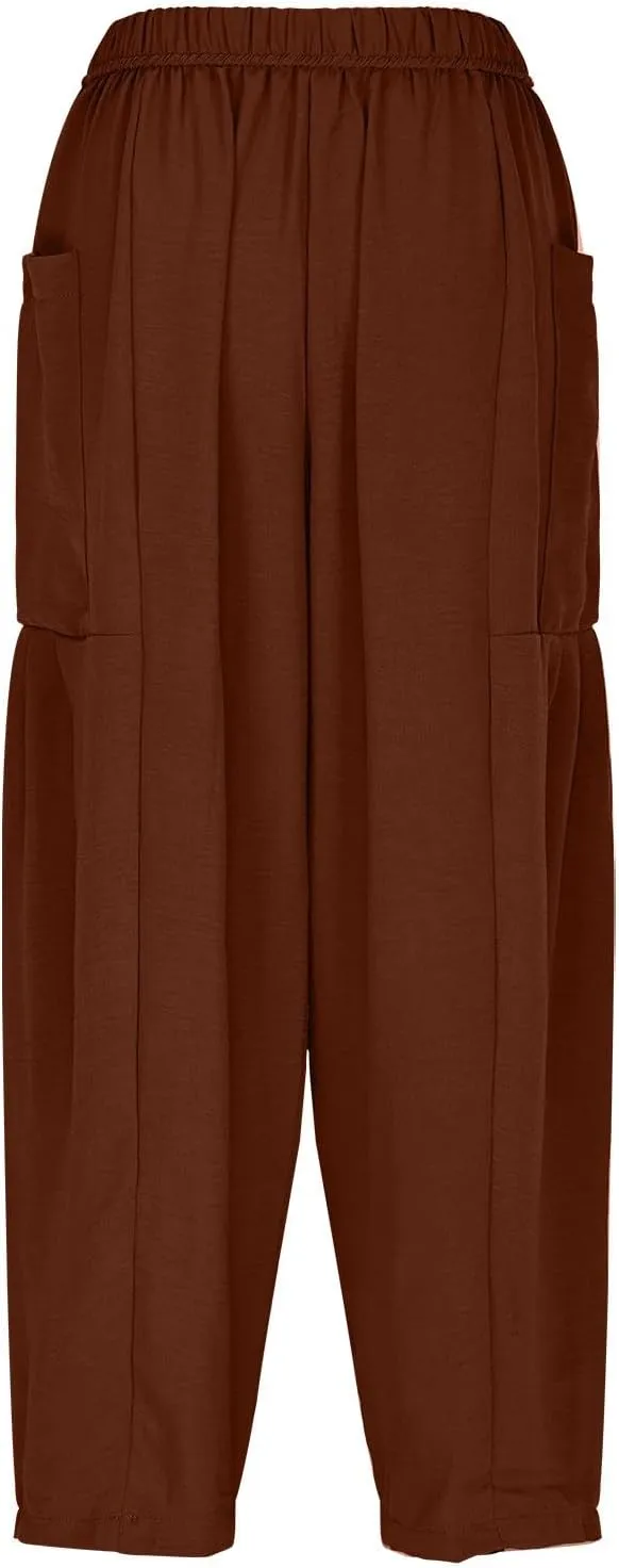Women Summer Trendy Pants Wide Leg Cotton Linen Pants Beach Palazzo Lounge Trousers Plus Size Clothes