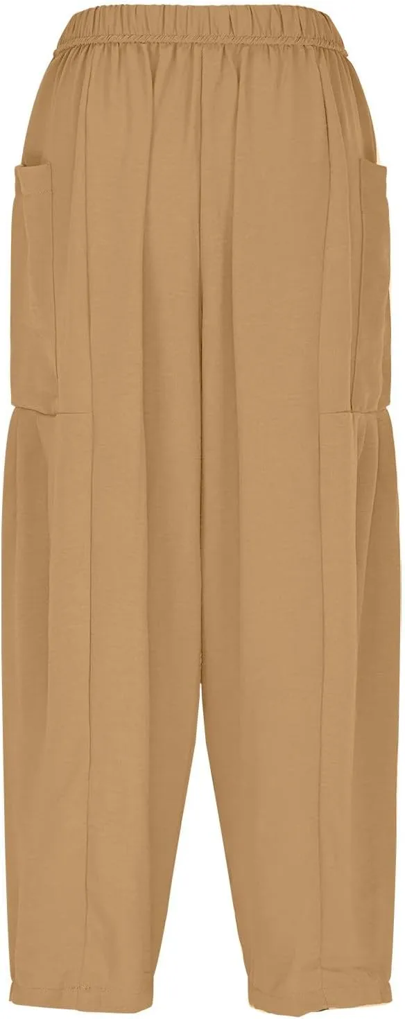 Women Wide Leg Cotton Linen Pants Summer Trendy Beach Palazzo Lounge Trousers Plus Size Casual Pants Vacation Clothes