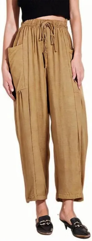 Women Wide Leg Cotton Linen Pants Summer Trendy Beach Palazzo Lounge Trousers Plus Size Casual Pants Vacation Clothes