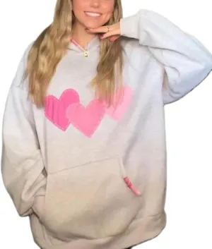 Women Y2k Graphic Hoodie Heart Print Long Sleeve Sweatshirt Oversized Valentine's Day Pullover Top Streetwear (Multi,L)