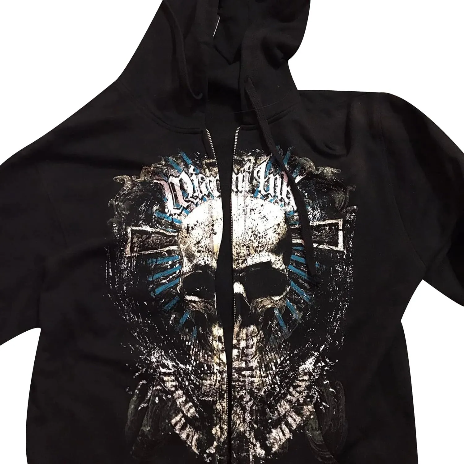 Women Zip Up Oversized Y2k Hoodie Sweatshirt Long Sleeve Skull Print Vintage 90s Tops Streetwear