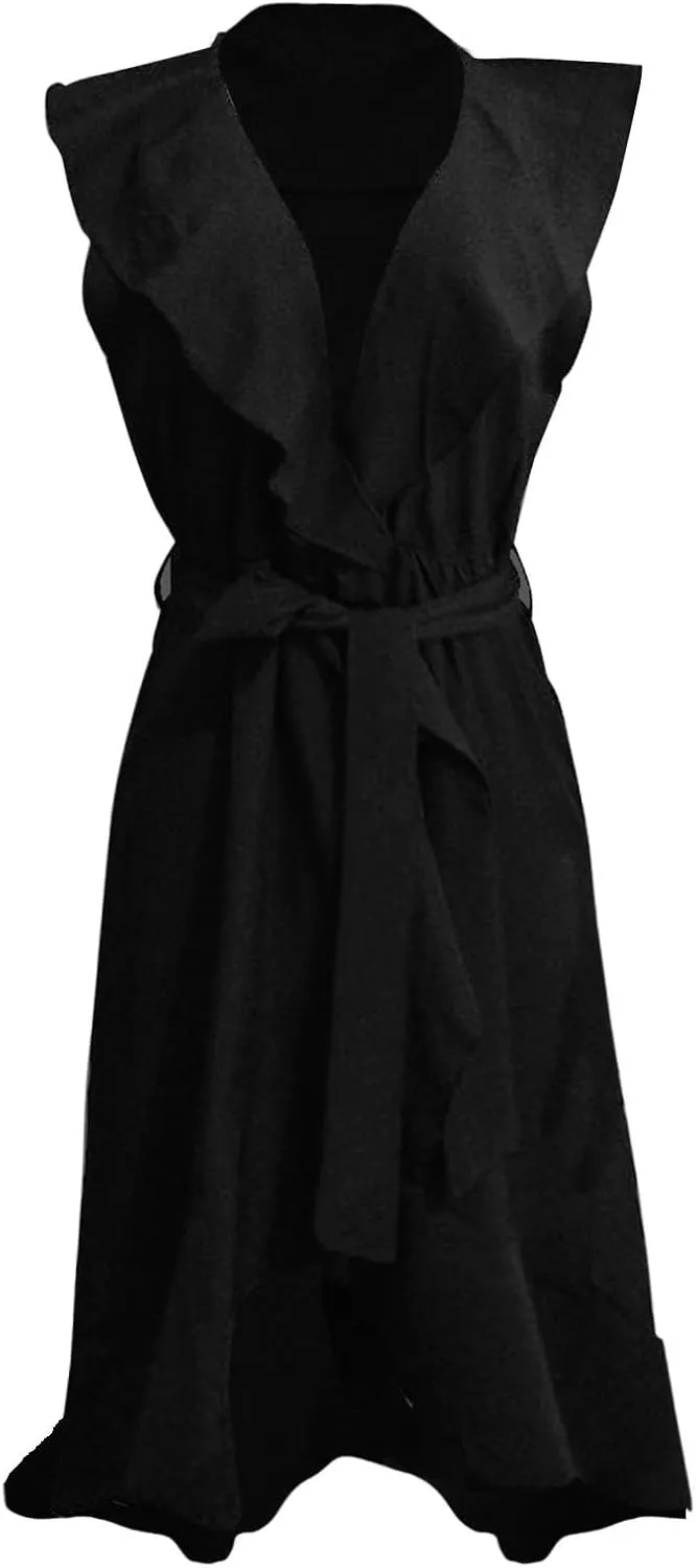 Women's 2025 Summer Wrap Midi Dress Casual Boho Deep V Neck Cocktail Dress Short Sleeve Ruffle Hem Split Beach Long Dresses