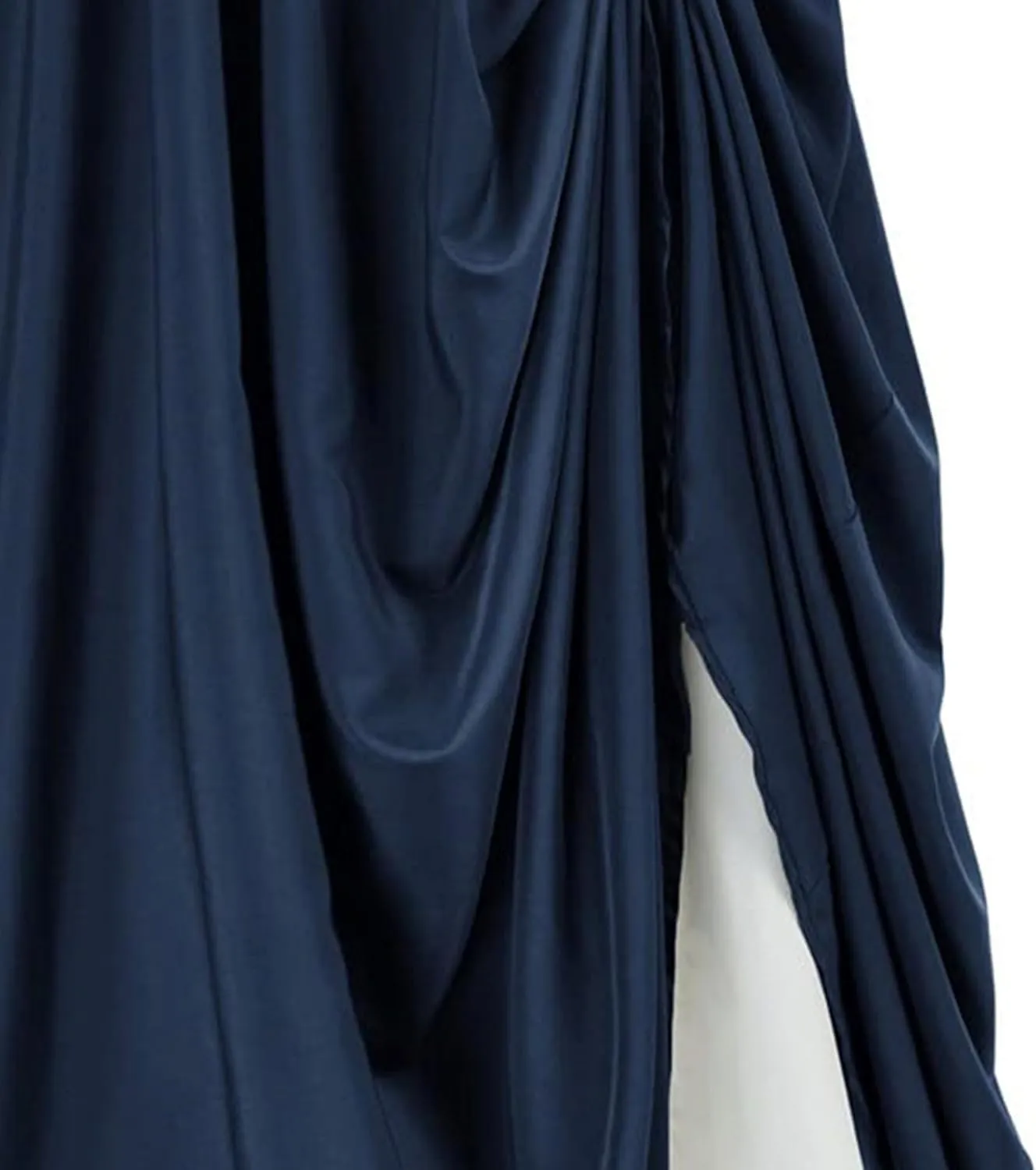 Women's Asymmetrical Split Slit Skirt Ruched Hight Waist Bodycon Midi Skirt Flowy Long Pleated Skirt Dress