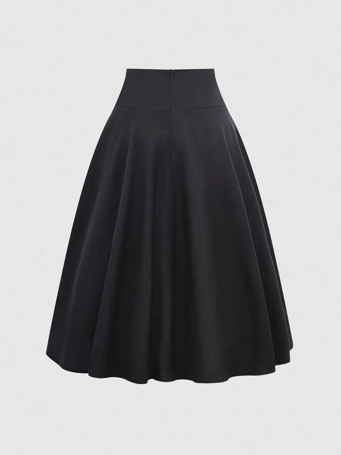 Women's Basic Flared Knot Solid Color Side Tie Half-Length Midi Skirt Spring/Summer Casual Skirts