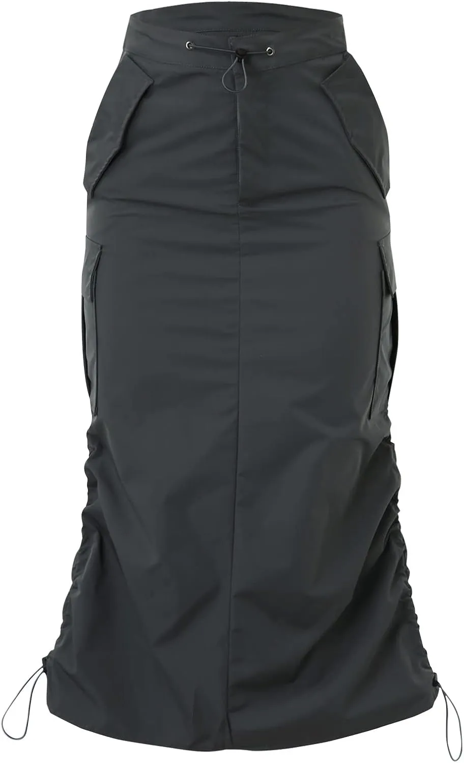Womens Cargo Skirts Loose Maxi Skirts for Women Drawstring Adjustable Casual A-Line Midi Long Skirts Tennis Skirt
