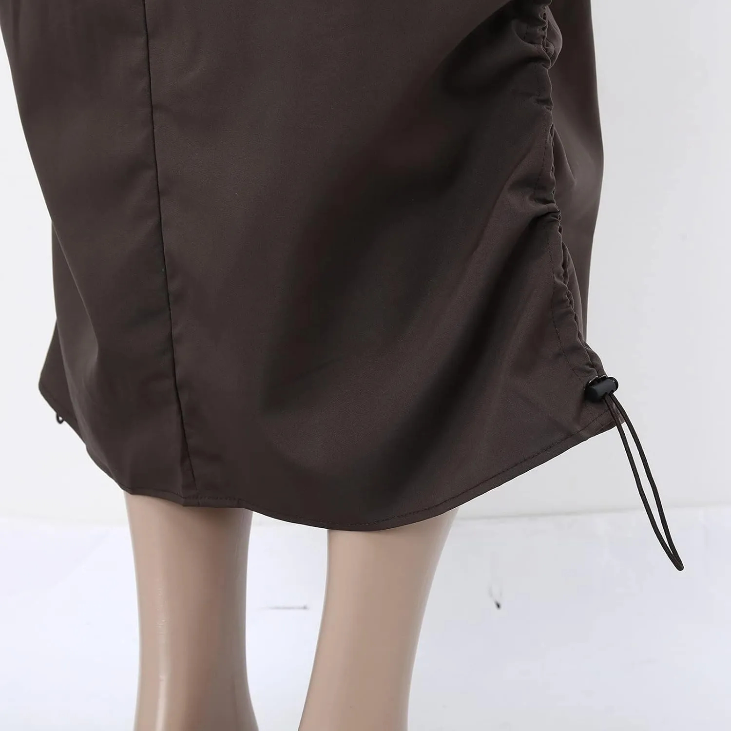 Womens Cargo Skirts Loose Maxi Skirts for Women Drawstring Adjustable Casual A-Line Midi Long Skirts Tennis Skirt