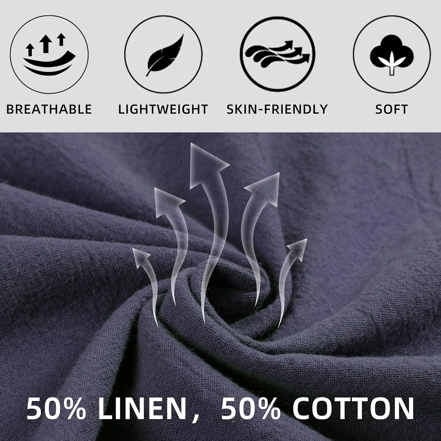 Womens Casual Linen Pants Wide Leg High Elastic Waisted Drawstring Summer Pants with Pockets