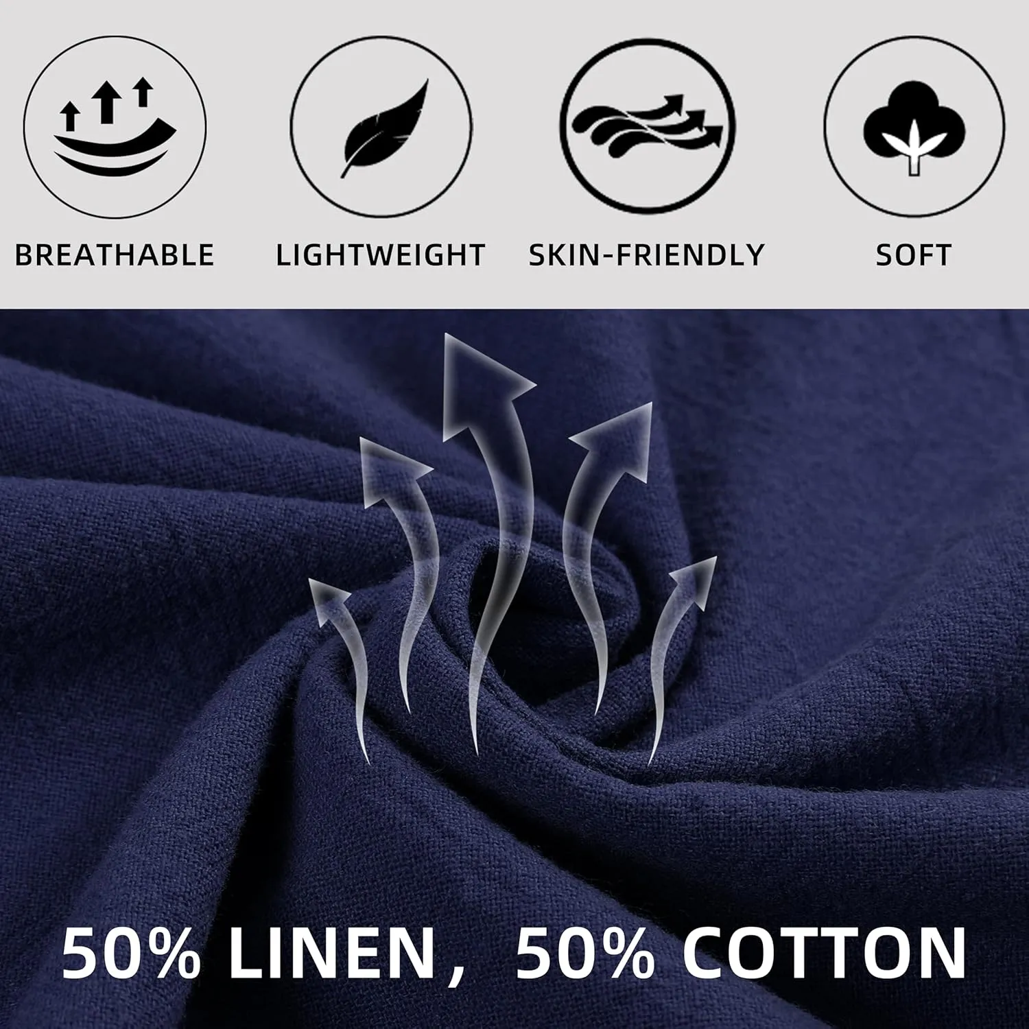 Womens Casual Linen Pants Wide Leg High Elastic Waisted Drawstring Summer Pants with Pockets