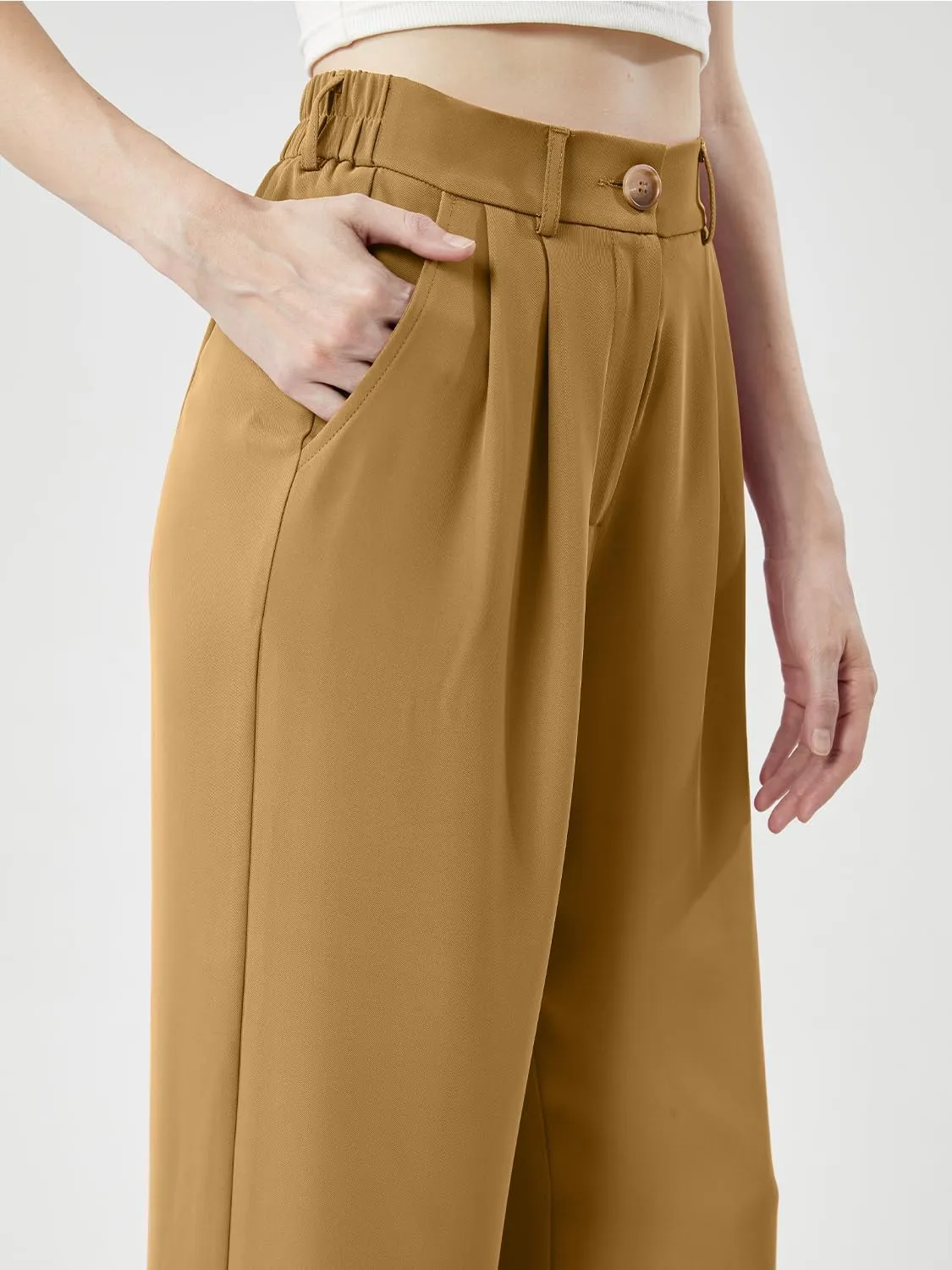 Women's Casual Wide Leg Pants Long Straight Suit Pants High Waisted Business Work Outfits Trendy Trousers for Women