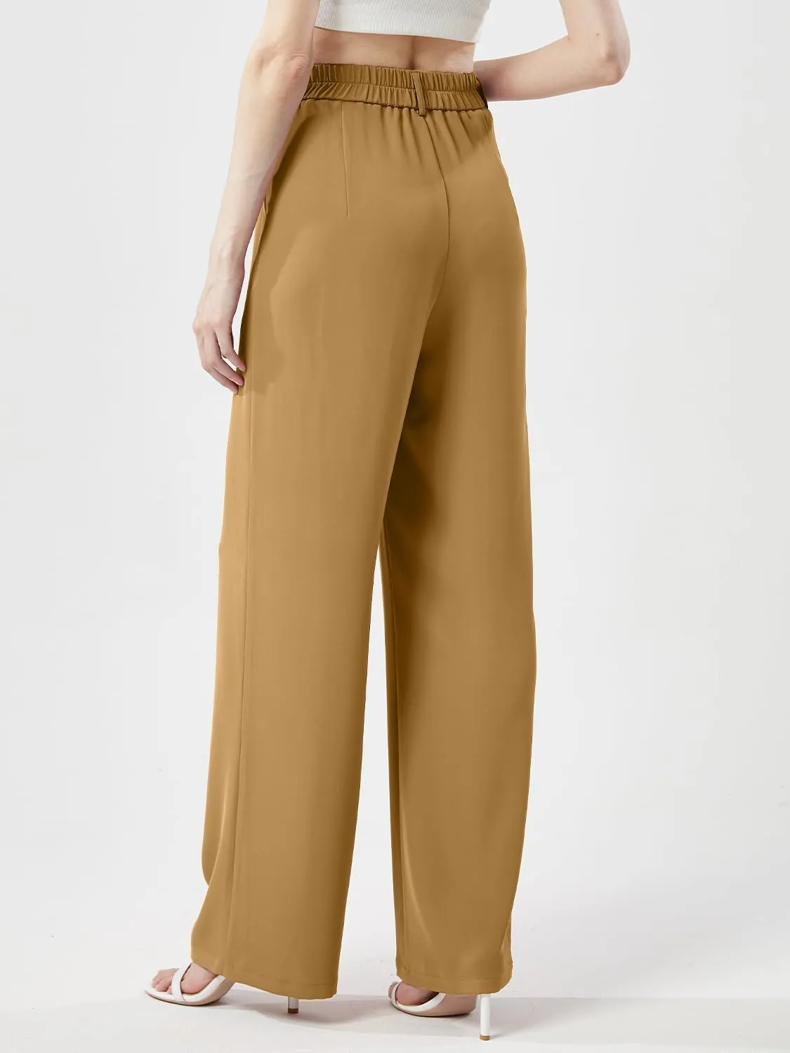 Women's Casual Wide Leg Pants Long Straight Suit Pants High Waisted Business Work Outfits Trendy Trousers for Women
