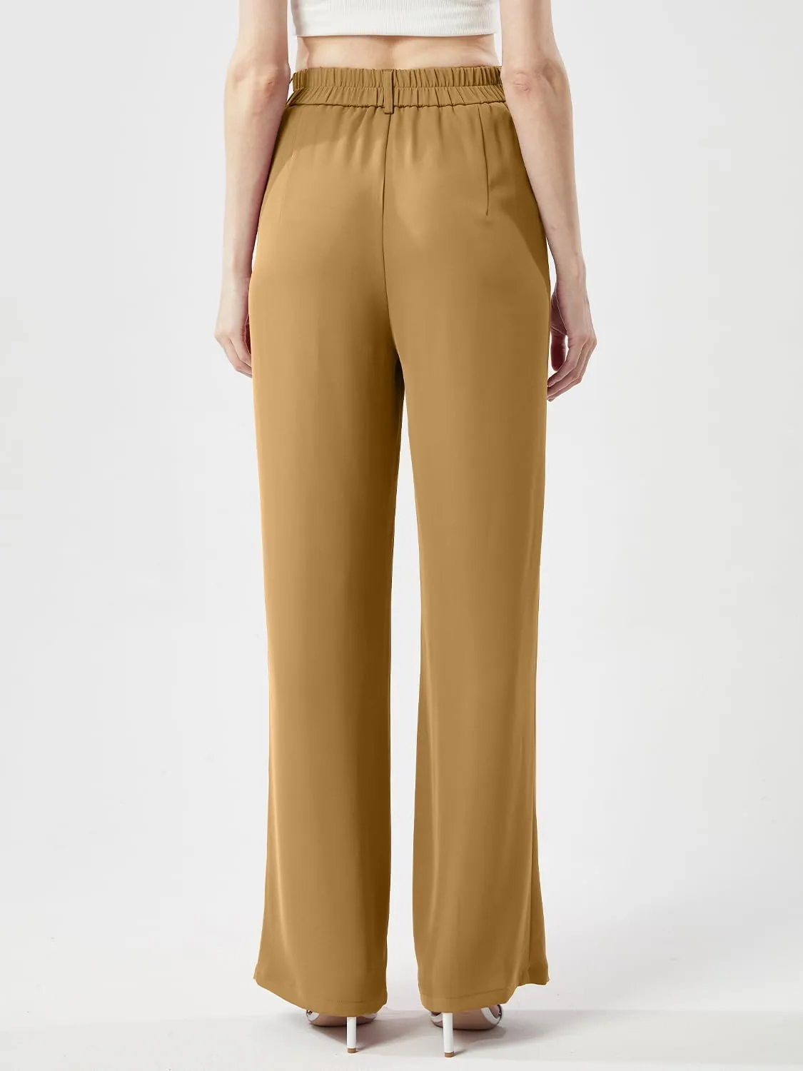 Women's Casual Wide Leg Pants Long Straight Suit Pants High Waisted Business Work Outfits Trendy Trousers for Women