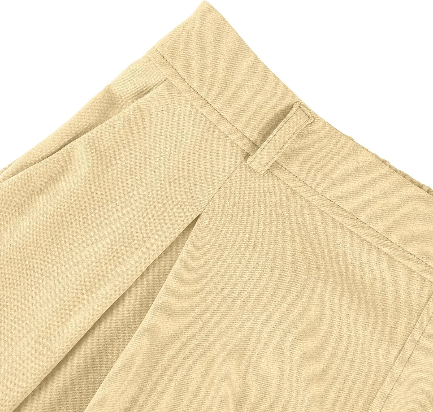 Women's Chiffon Flowy Pleated Wide Leg Pants High Waisted Dressy Trousers with Pockets