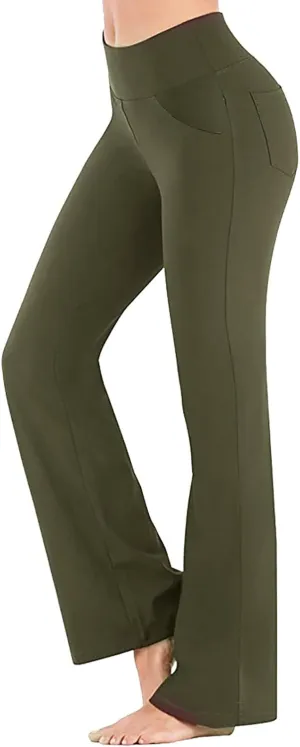 Women's Flare Yoga Pants 2024 Tummy Waisted Yoga Pants Control Pants Workout Leggings for Women Fleece Lined