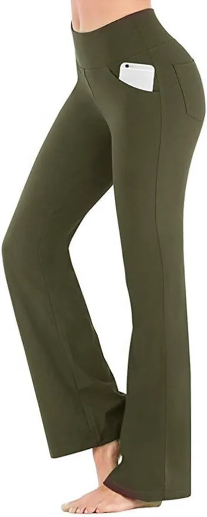 Women's Flare Yoga Pants 2024 Tummy Waisted Yoga Pants Control Pants Workout Leggings for Women Fleece Lined