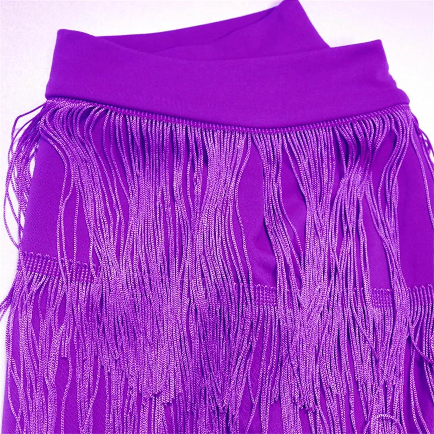 Women's Fringe Trim High Waist Pencil Bodycon Skirts Sexy Elegant Fringe Long Maxi Skirt Tassel Tiered Solid Party Dress