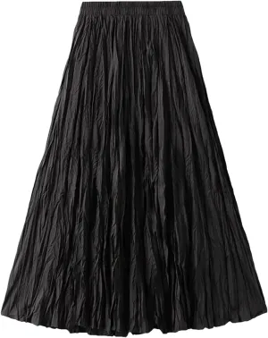 Women's Harajuku A-Line Skirt, Vintage Pleated Streetwear Midi