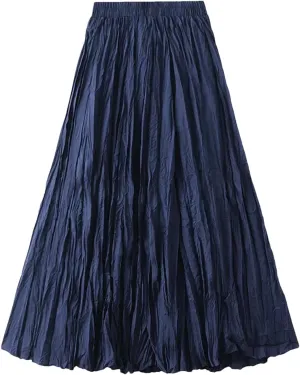 Women's Harajuku A-Line Skirt, Vintage Pleated Streetwear Midi