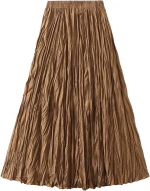 Women's Harajuku A-Line Skirt, Vintage Pleated Streetwear Midi