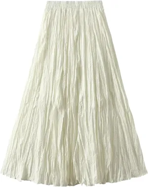 Women's Harajuku A-Line Skirt, Vintage Pleated Streetwear Midi