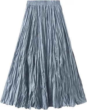 Women's Harajuku A-Line Skirt, Vintage Pleated Streetwear Midi